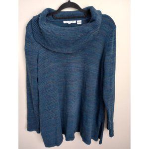 Eight eight eight Cowl Neck Sweater blue purple navy  100% cotton size L